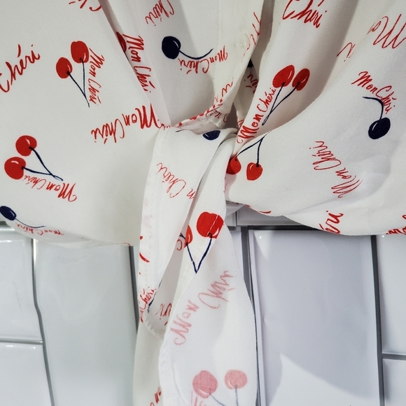 POPSUGAR Tie Front Blouse Dolman Sleeve Theme  ‘Mo - Picture 5 of 8